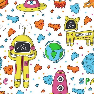 Астронавт и котик в космосе