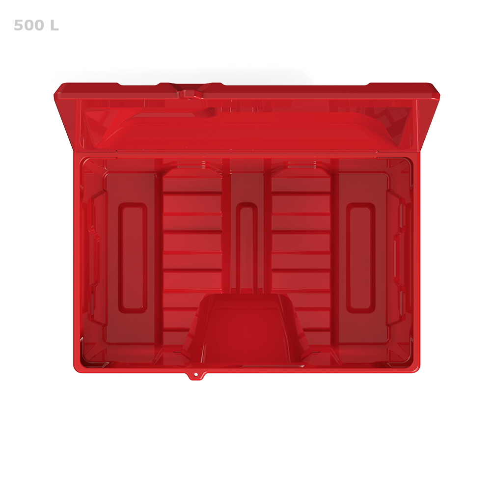 Ящик 500 л с дозатором c лопатой красный Полимер-Групп 500 л.(1200x828x860см;33кг;красный) - арт.559371