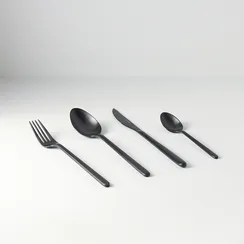 Набор столовых приборов pure, черные матовые, 16 пред.