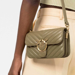 MINI LOVE BAG BELL CHEVRON - olive green