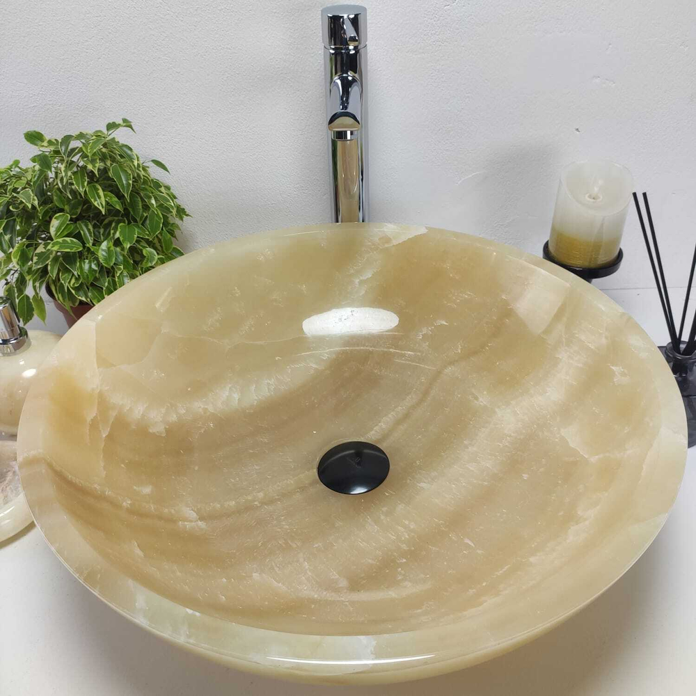 Раковина из оникса Bowl Yellow Big BO-60960 50*50*15