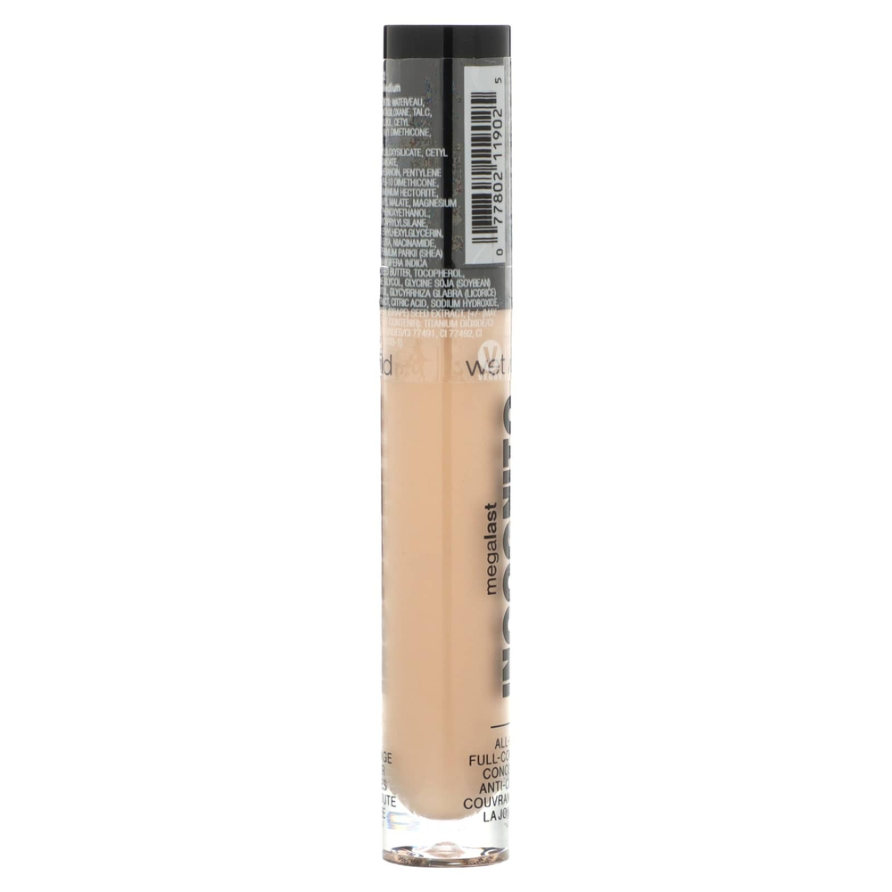 wet n wild, Megalast Incognito, консилер для полного покрытия на весь день, легкая средняя, 5,5 мл (0,18 жидк. унц.)