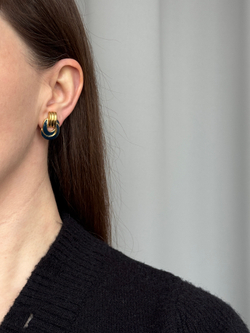 Клипсы с тёмно-синей эмалью Trifari