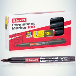 233830 Luxor Маркер перманентный PERMAMENT MARKER 100, ЧЕРНЫЙ пулевидный 1-2мм | Luxor