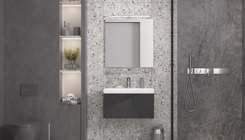 Тумба подвесная VELVEX Edge 70.1Y графит