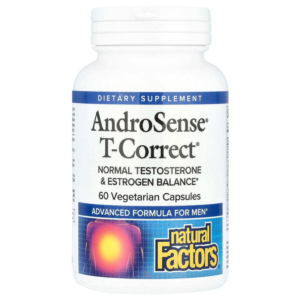 Natural Factors, AndroSense® T-Correct, 60 вегетарианских капсул