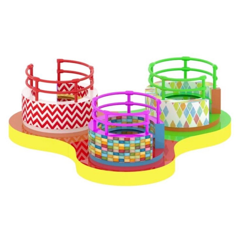 Карусель механическая тройные чашки "Калейдоскоп" (240х240х70 см)