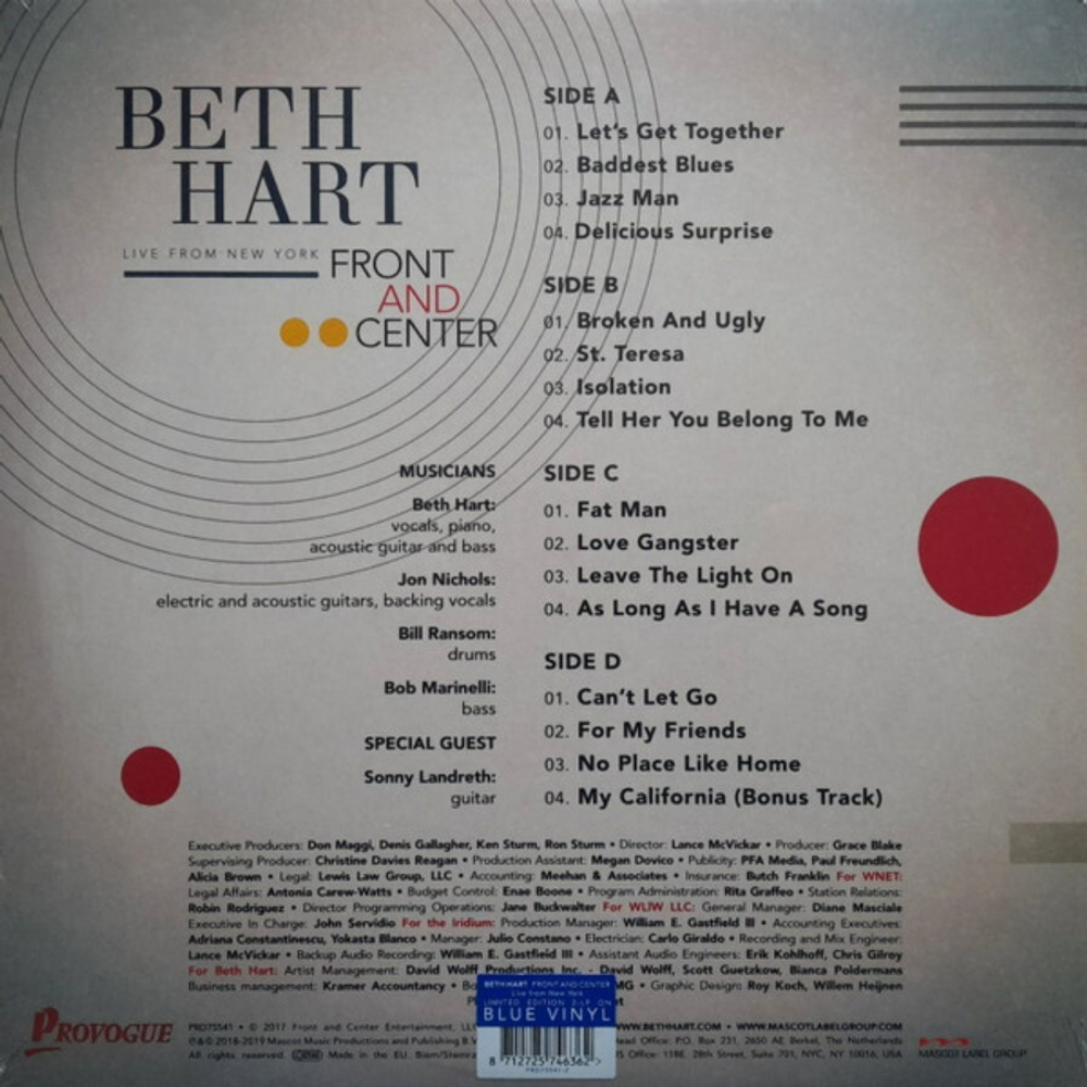 Beth Hart / Front And Center (Live From New York) (Coloured Vinyl)(2LP)