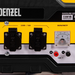Генератор бензиновый PS-33E, 3.3 кВт, 230В, 15 л, электростартер Denzel
