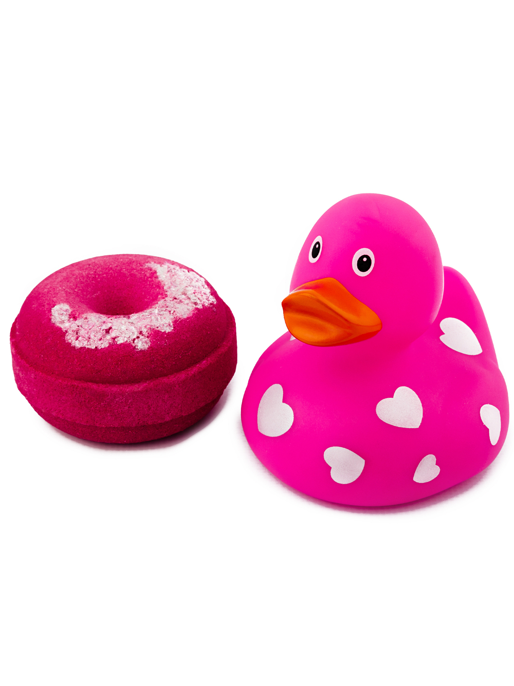Бомбочка для ванны с уточкой Funny Ducks розовая с сердечками