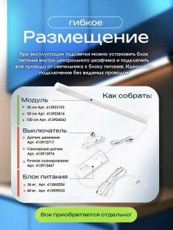 Светодиодный угловой светильник подсветка для кухни