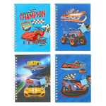 Блокнот детский Basir на замке, формат А6, серия "Машины", переплет 7БЦ, 18*13 см, 48 листов, ассорти
