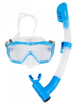 Набор детский маска+трубка в сумке Sargan Панорама-А kids прозрачный/голубой