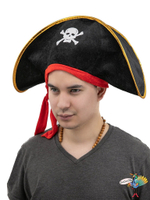 шляпа Пиратская, бархат, текстиль