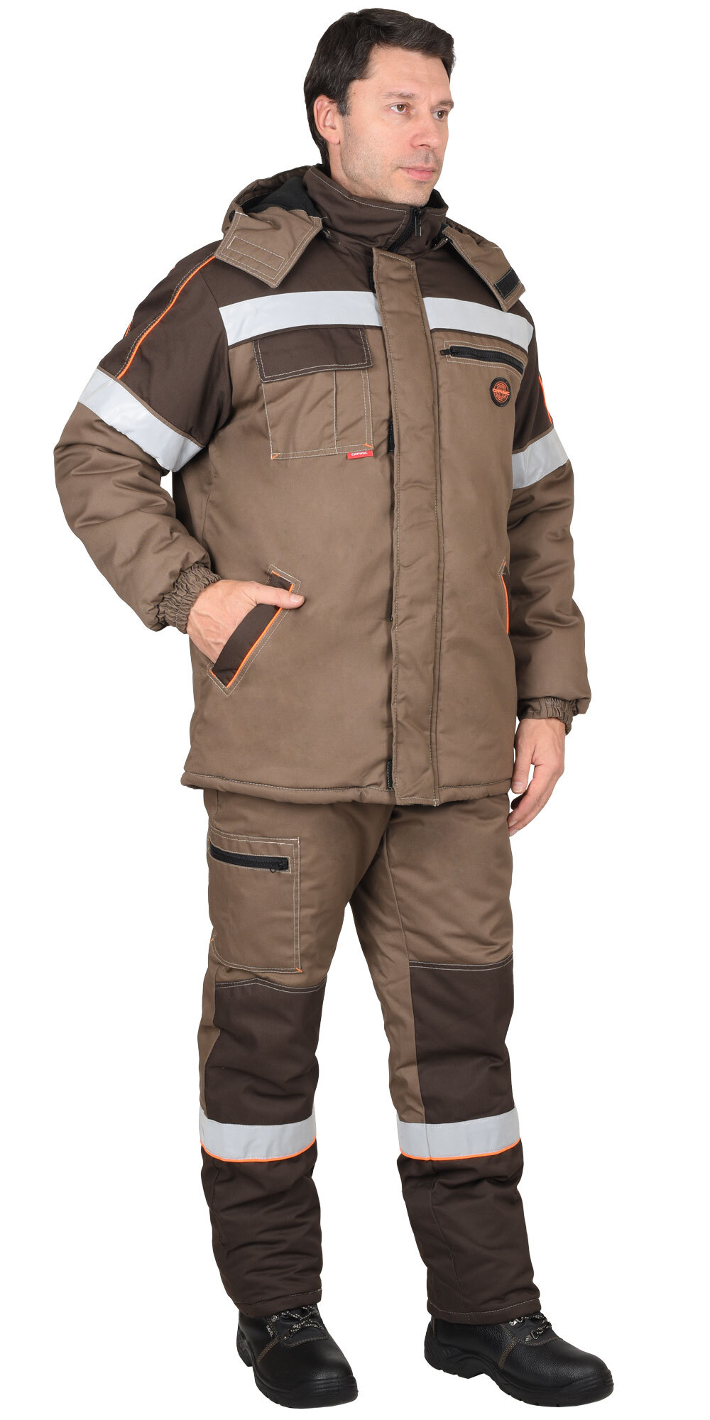 Костюм СИРИУС-РОДОС зимний р. 52-54 св. коричневый с т.коричневым