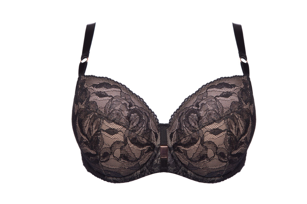 Бюстгальтер Frozen Black с шитыми чашками +size (Размер: 90F) (Цвет: черный)