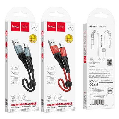 Кабель USB на Type-C Hoco X38 0.25m (black)