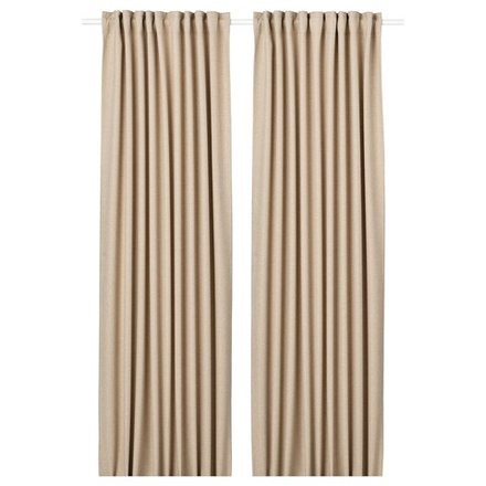 IKEA ANNAKAJSA  (ИКЕА АННАКАЙСА)  -  Шторы, 1 пара, на ленте/бежевые, 145x300 см