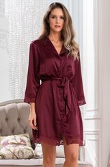 Женский халат на пуговицах ВИКТОРИЯ 7107 бордо