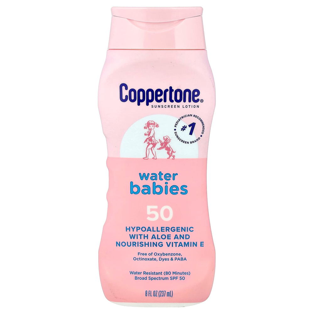 Coppertone, Солнцезащитный лосьон, Water Babies, SPF 50, 237 мл (8 жидк. унц.)