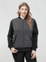 Бомбер с люрексом больших размеров на молнии летний