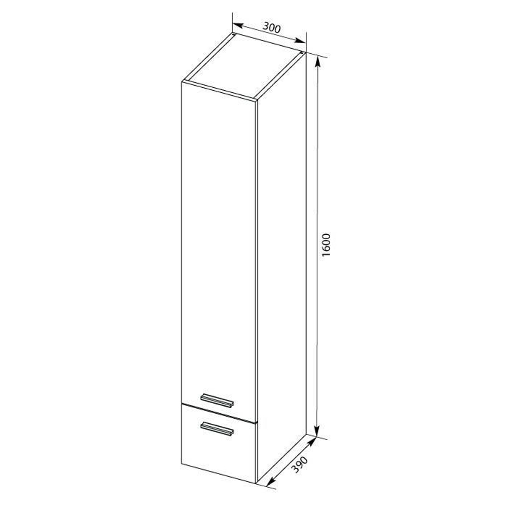 Шкаф-пенал для ванной Aquanet Верона 30 черный (подвесной)