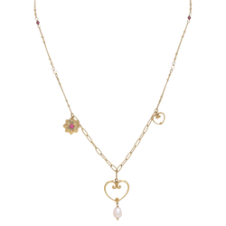 Колье Franck Herval, Jeanne, с жемчугом, аметистом и цветной эмалью, FH26.1-15-64542 (золотистый)