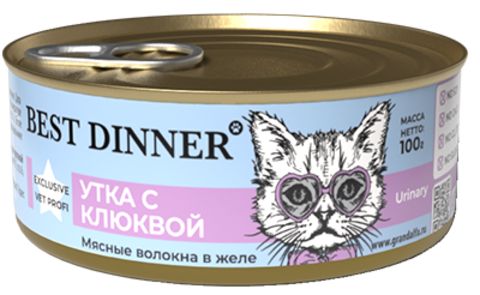 Best Dinner Urinary консервы для кошек (утка с клюквой) 100 гр