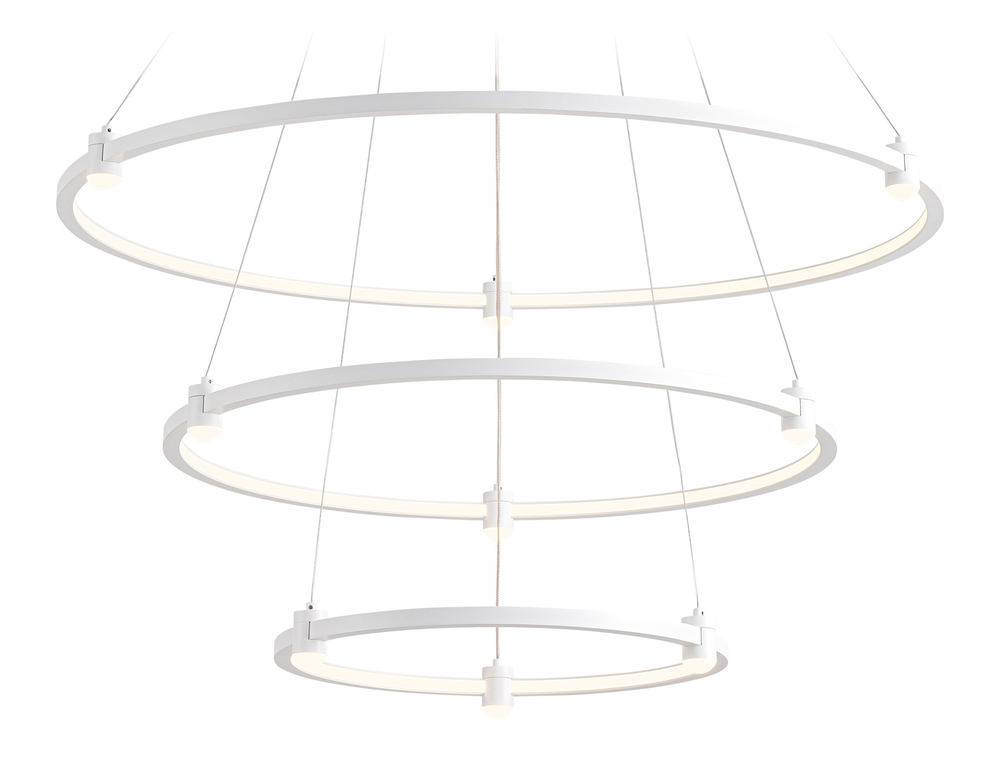 Светильник подвесной светодиодный FL5511/3+9 WH белый 90W 3000K/4200K/6400K D800/600/400*1300 (без ПДУ)