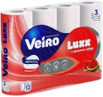 Бумага туалетная VEIRO Luxx Арбуз 3 слоя, 12 рул