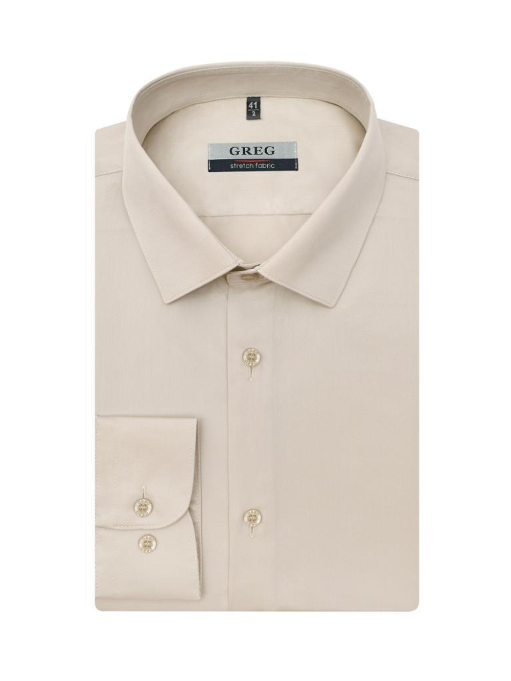 Сорочка GREG Regular fit 510/237/9442/ZN STRETCH "Однотон"