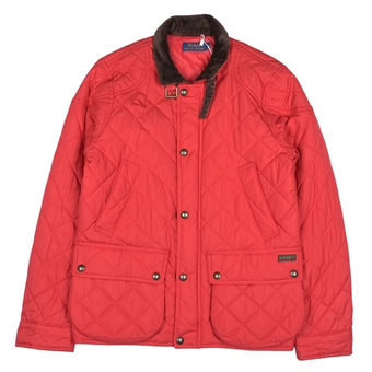 Роскошная стеганая куртка Polo Ralph Lauren красного цвета, М slim