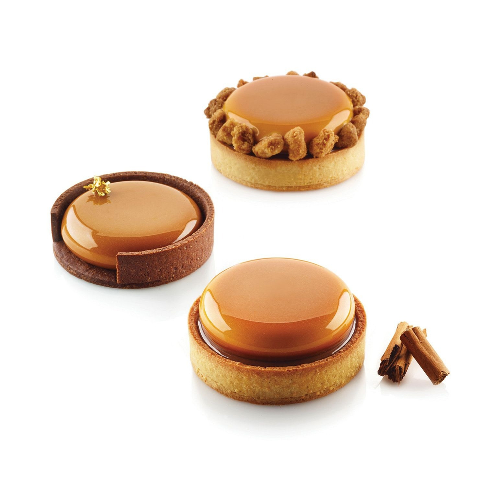 Набор силиконовых и перфорированных форм Kit Tarte Ring Round 80 мм, 6 шт, Silikomart, Италия