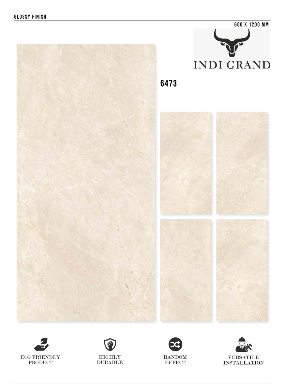 Керамогранит glossy №6, 60х120, 6473