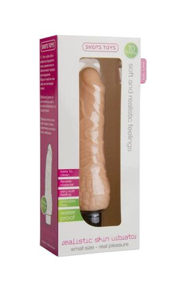 Телесный вибратор-реалистик Realistic Skin Vibrator Small - 16,3 см. (Цвет: телесный)