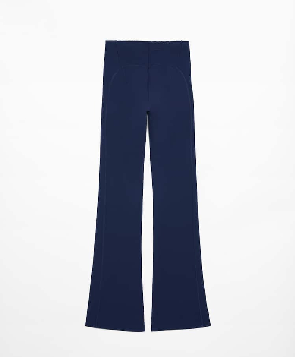 OYSHO Компрессионные брюки клеш Flare Compressive Raise Up, темно-синий