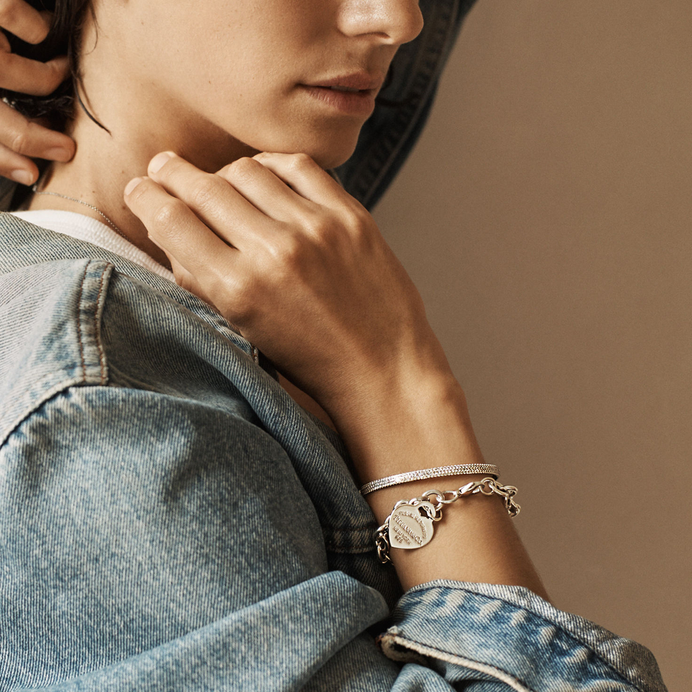 Браслет из серебра со звеньями,Tiffany 🩷 Love return