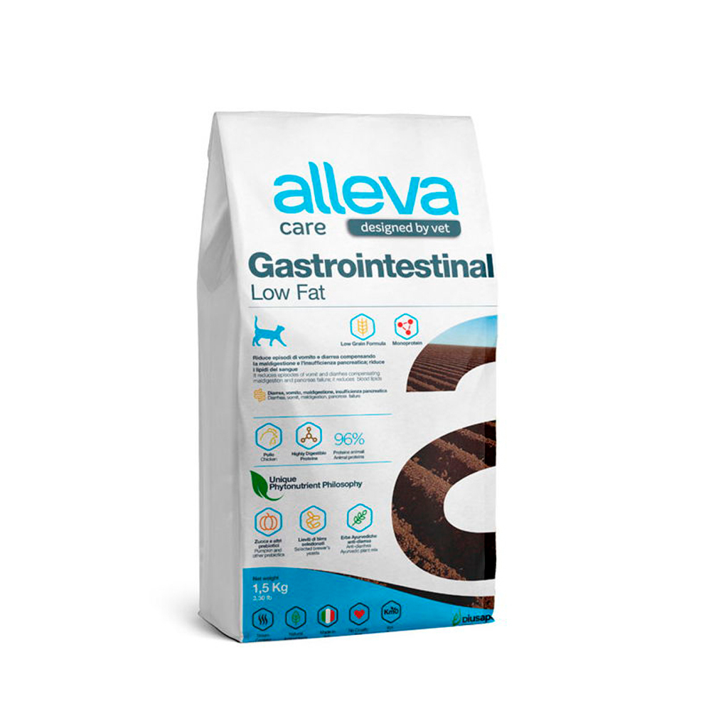 Диетический корм Alleva Care Gastrointestinal для кошек при расстройствах пищеварения 1,5 кг