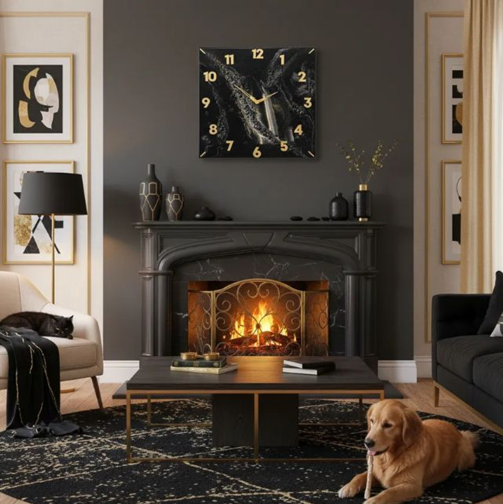 Подарочные часы — эпоксидная смола, мрамор, ручная работа