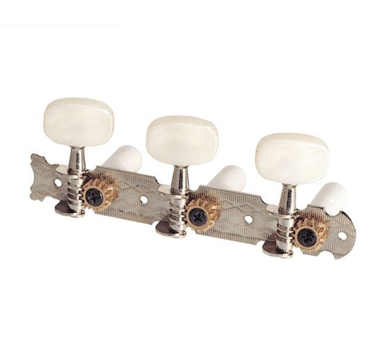 JC-58-3+3-CR Колки для классической гитары, на планке, хром, Paxphil