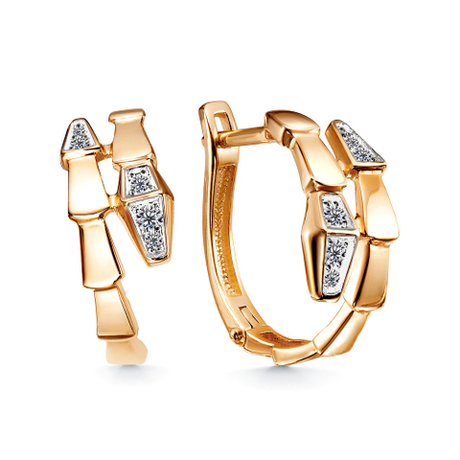 Серьги из золота с фианитами