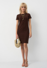 Платье трапеция коричневое