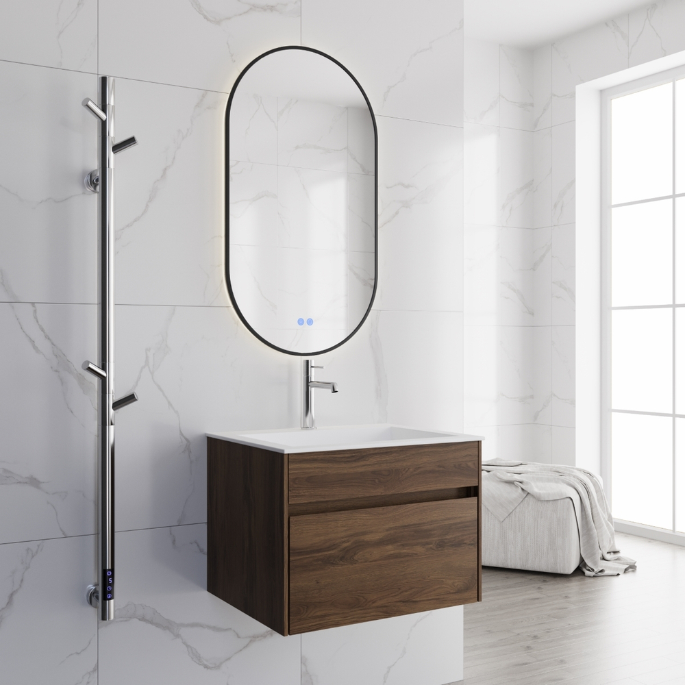 База под раковину Chiara 600 подвесная, 1 выкатной ящик soft-close, C.Oak