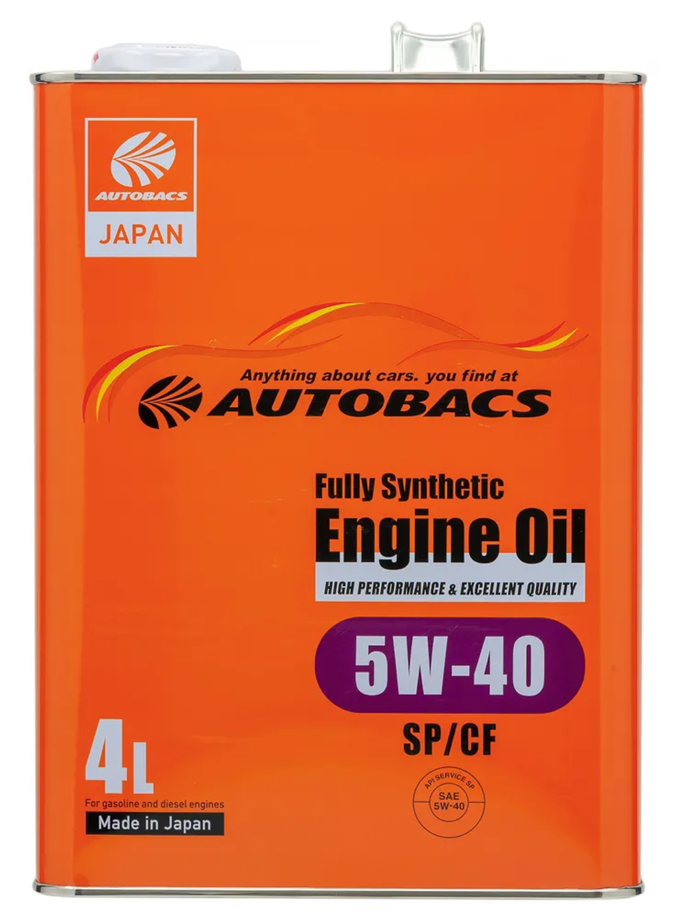 Моторное масло Autobacs Engine Oil 5W-40, SP/CF, синтетическое, 4 л