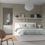 Кровать - IKEA MALM, 200х140 см, матрас жесткий, белый, МАЛЬМ ИКЕА