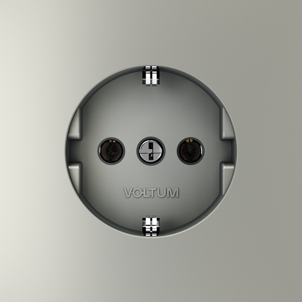 Розетка встраиваемая с заземлением 16А, (сталь) Voltum S70 VLS040105