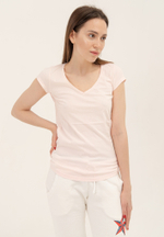 Футболка Bowery NYC V-Neck однотонная Spray Lady Pink