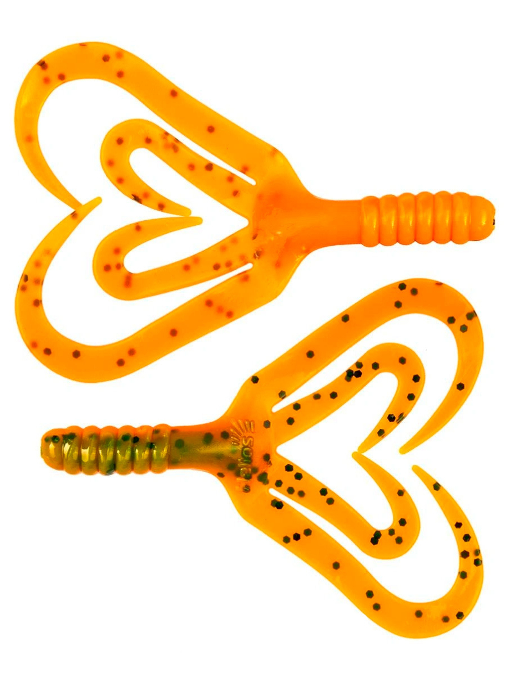 Твистер несъедобный Helios Credo Four tail 3,35"/8,5 см Phosphorus 30шт. (HS-20-041-N-30)