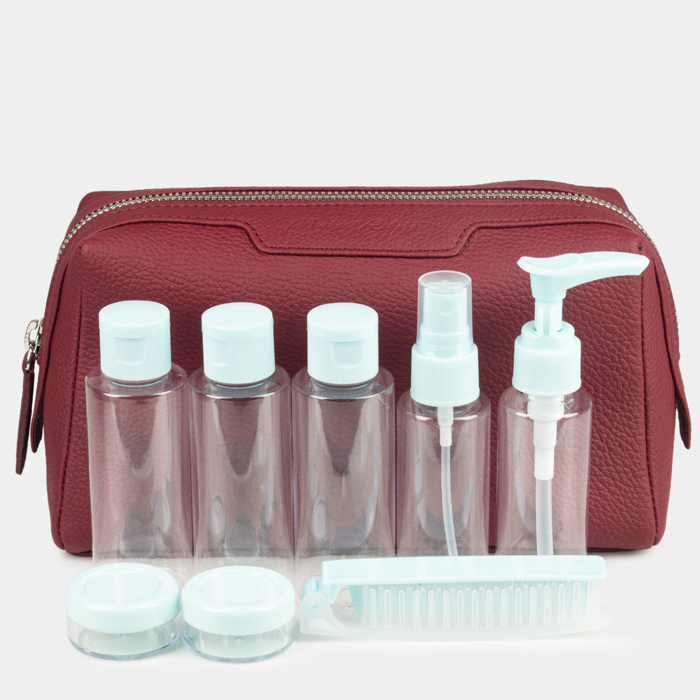 Несессер Trapèze из кожи теленка вишневого цвета