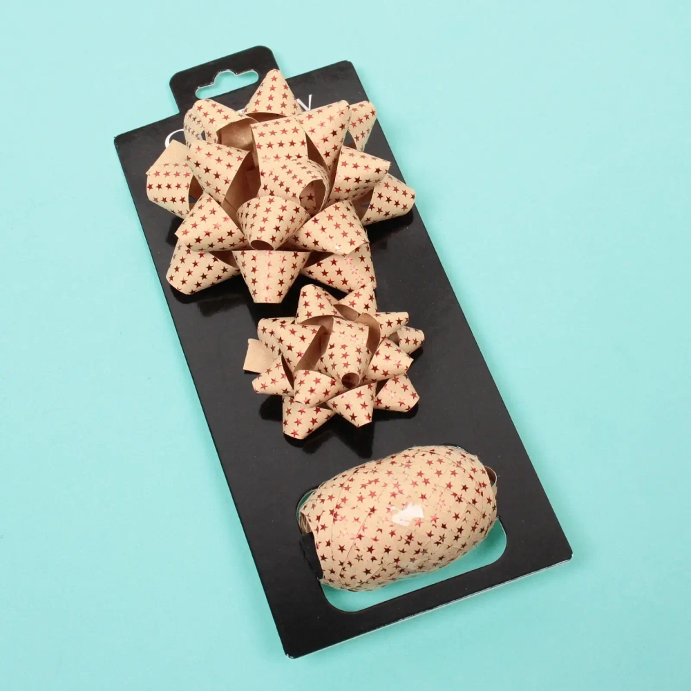 Набор для декорирования «Звездное небо» бант 1,7см, бант 1 см, лента 5мм (10м), Красный